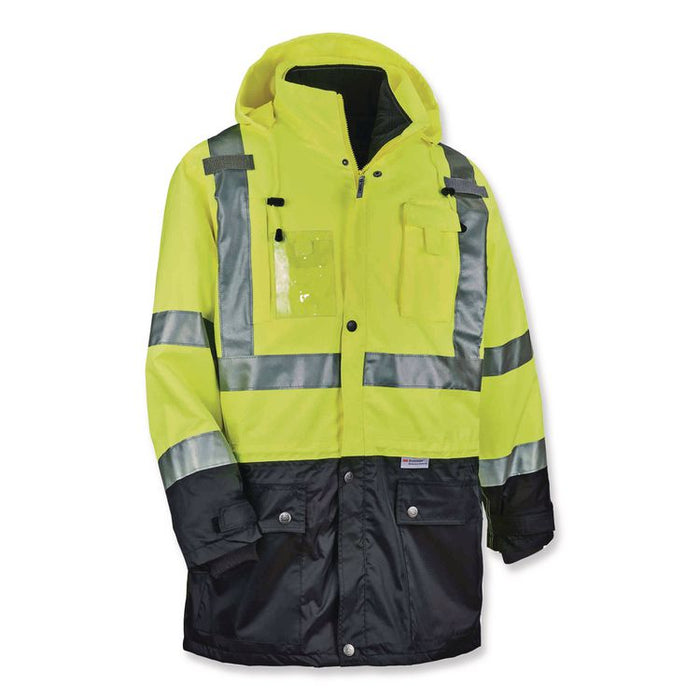 GloWear 8388 Class 3/2 Hi-Vis Thermal Jacket Kit, 4X-Large, Lime