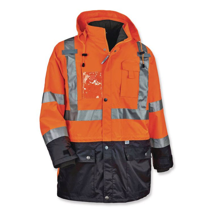 GloWear 8388 Class 3/2 Hi-Vis Thermal Jacket Kit, 4X-Large, Orange