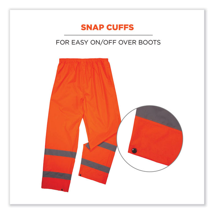 GloWear 8916 Class E Lightweight Hi-Vis Rain Pants, Medium, Orange