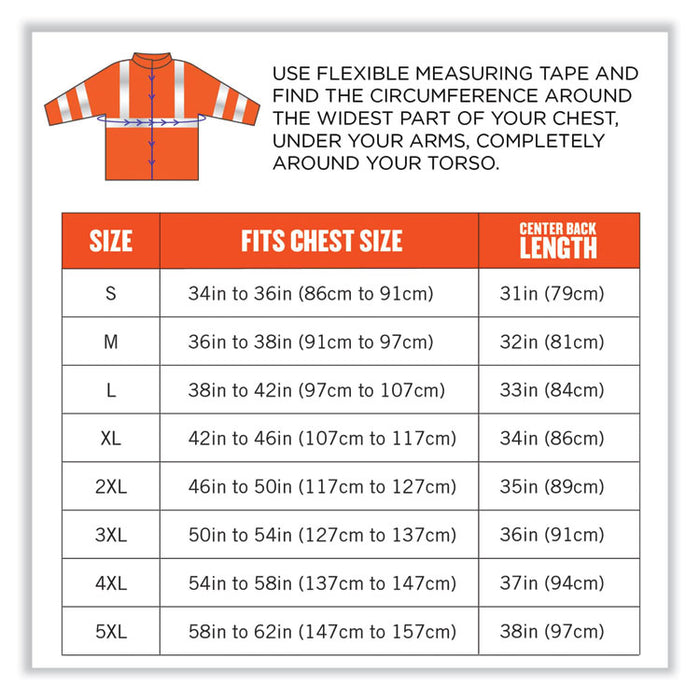 GloWear 8384 Class 3 Hi-Vis Quilted Thermal Parka, 4X-Large, Orange