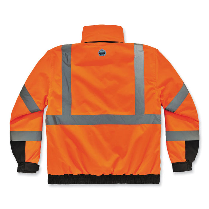 GloWear 8381 Class 3 Hi-Vis 4-in-1 Quilted Bomber Jacket, Orange, 3X-Large