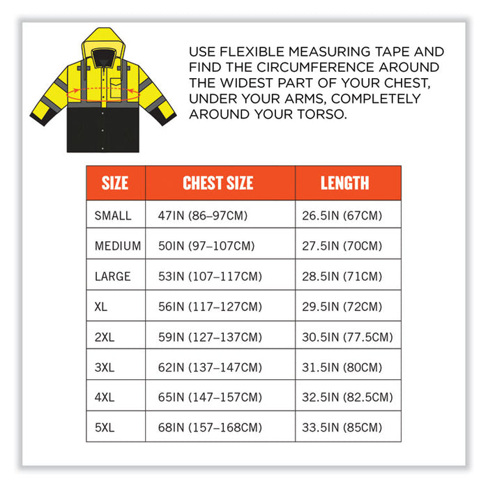 GloWear 8381 Class 3 Hi-Vis 4-in-1 Quilted Bomber Jacket, Lime, Small