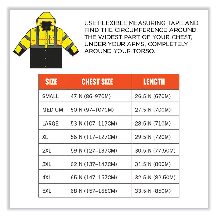 GloWear 8381 Class 3 Hi-Vis 4-in-1 Quilted Bomber Jacket, Lime, 2X-Large