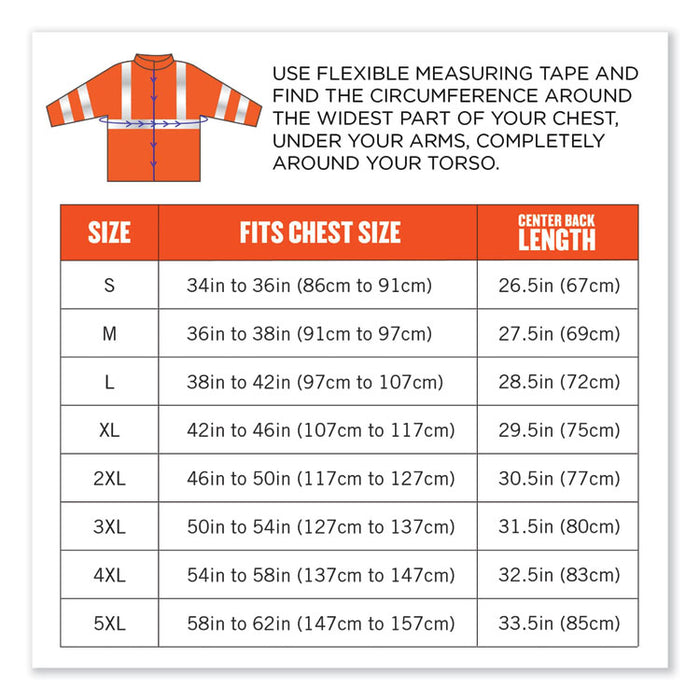 GloWear 8377 Class 3 Hi-Vis Quilted Bomber Jacket, Orange, Large