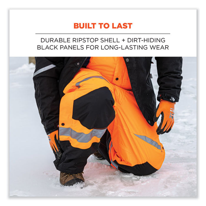 GloWear 8928 Class E Hi-Vis Insulated Bibs, X-Large, Orange