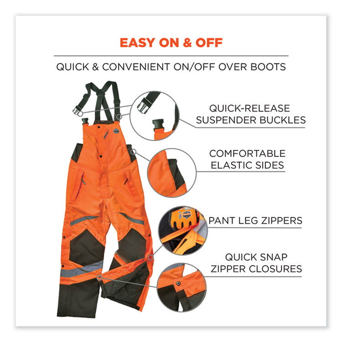 GloWear 8928 Class E Hi-Vis Insulated Bibs, 3X-Large, Orange