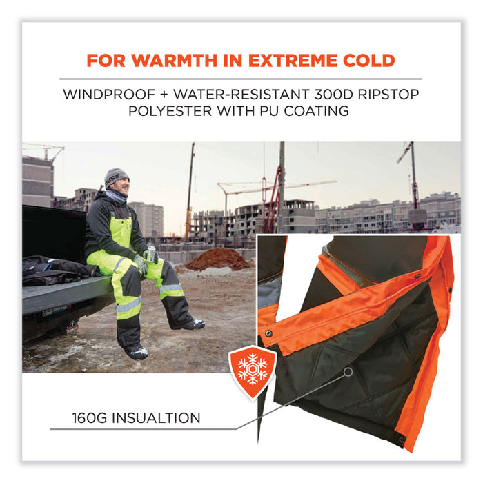 GloWear 8928 Class E Hi-Vis Insulated Bibs, 5X-Large, Orange