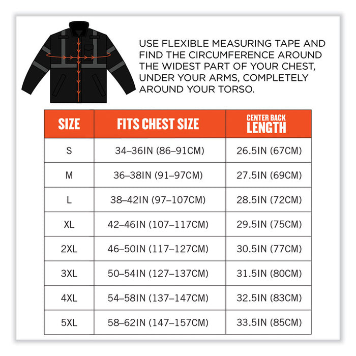 GloWear 8377EV Non-Certified Hi-Vis Quilted Bomber Jacket, Black, Medium