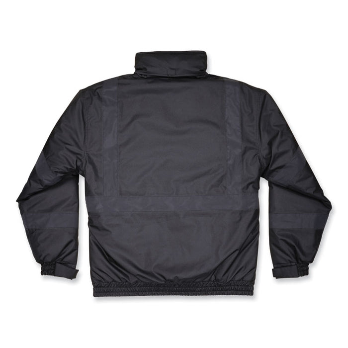 GloWear 8377EV Non-Certified Hi-Vis Quilted Bomber Jacket, Black, Large