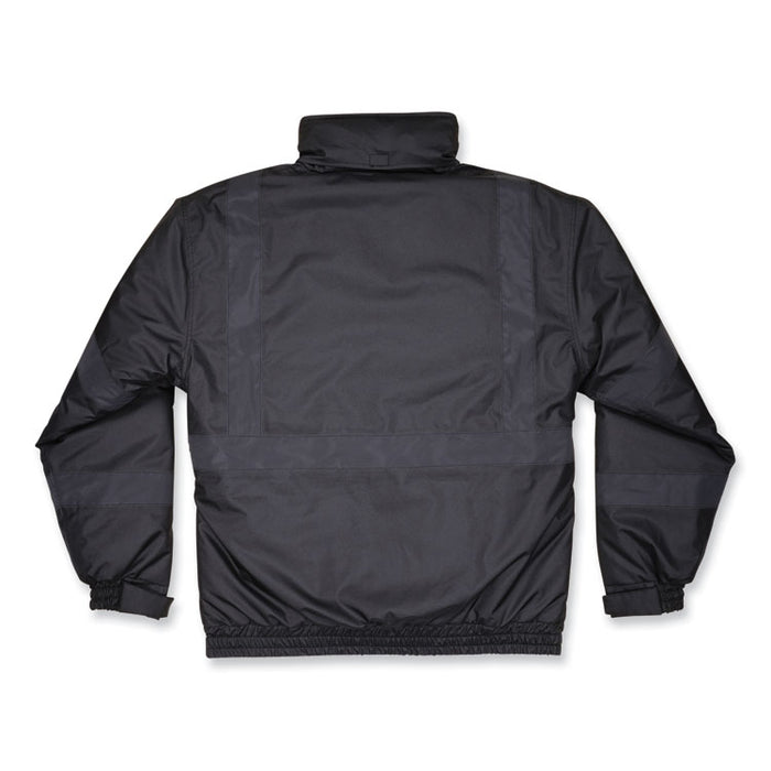 GloWear 8377EV Non-Certified Hi-Vis Quilted Bomber Jacket, Black, X-Large