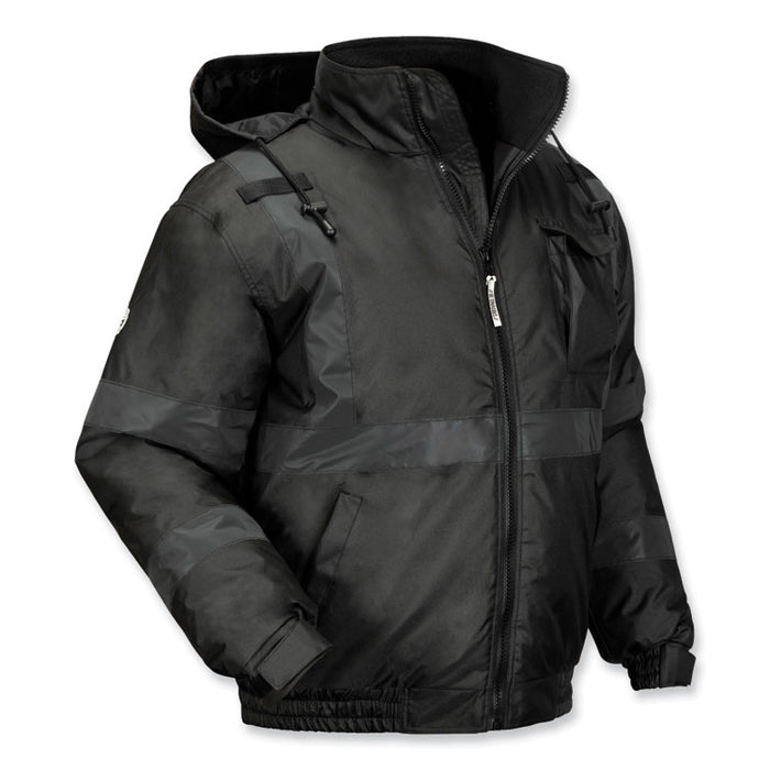 GloWear 8377EV Non-Certified Hi-Vis Quilted Bomber Jacket, Black, 4X-Large