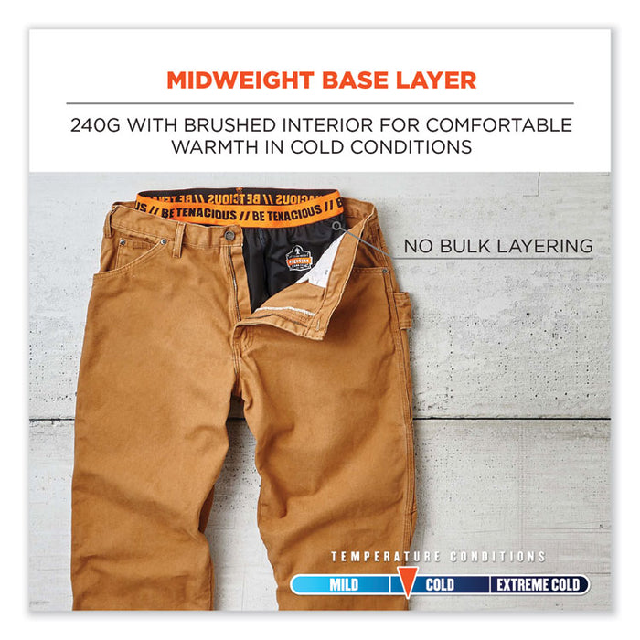 N-Ferno 6480 Midweight Base Layer Pants - 240 g, 3X-Large, Black