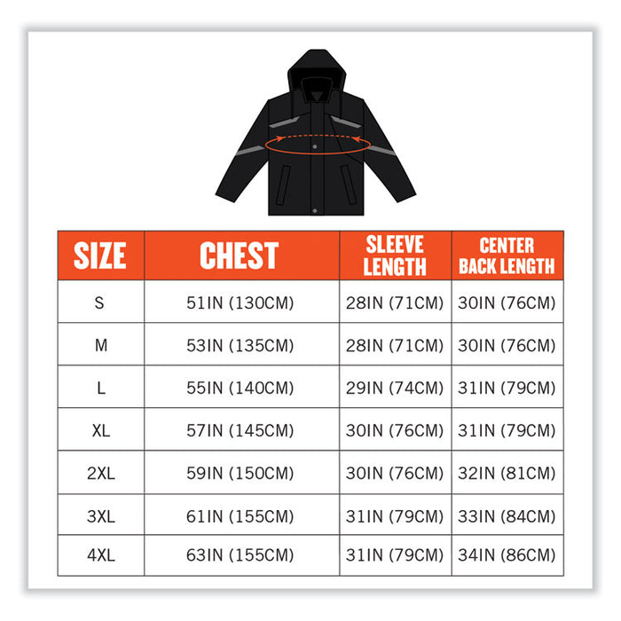 N-Ferno 6466 Thermal Jacket with 500D Nylon Shell, Medium, Black