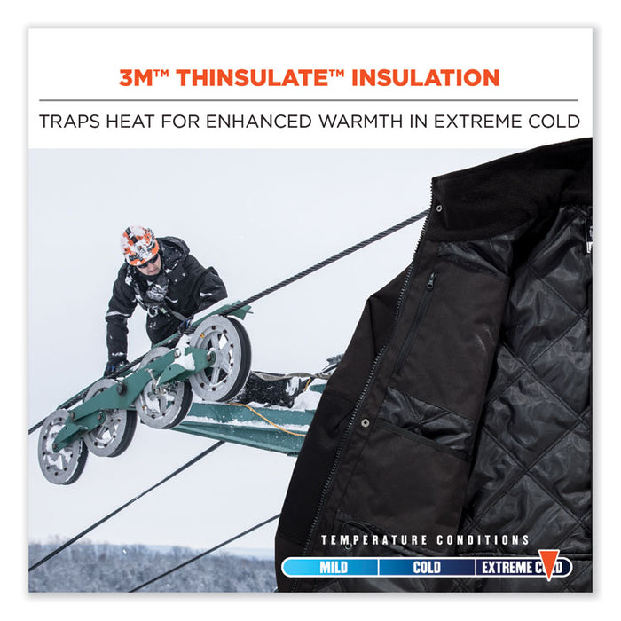 N-Ferno 6466 Thermal Jacket with 500D Nylon Shell, 2X-Large, Black