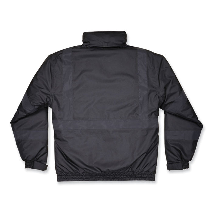 GloWear 8377EV Non-Certified Hi-Vis Quilted Bomber Jacket, Black, 5X-Large
