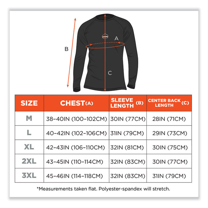 N-Ferno 6436 Long Sleeve Lightweight Base Layer Shirt, Medium, Black
