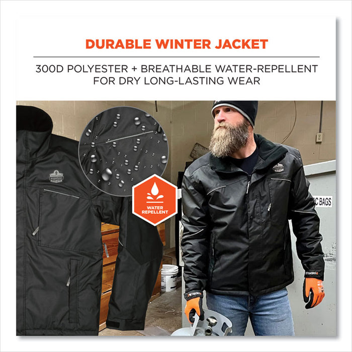 N-Ferno 6467 Winter Work Jacket with 300D Polyester Shell, Medium, Black