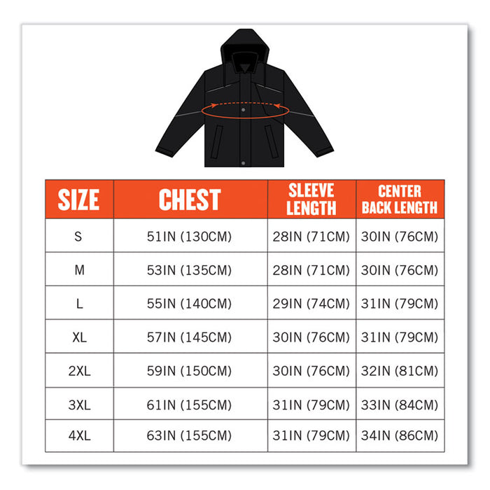 N-Ferno 6467 Winter Work Jacket with 300D Polyester Shell, 4X-Large, Black