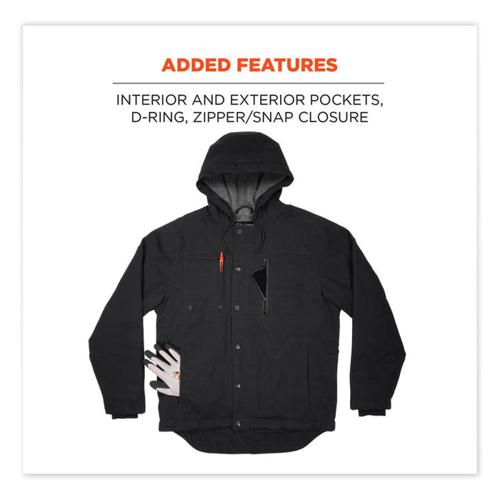N-Ferno 6468 Duck Canvas Work Jacket, Medium, Black