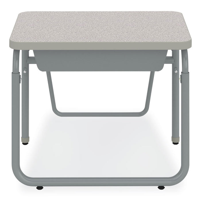 AlphaBetter 2.0 Height-Adjustable Student Desk with Pendulum Bar and Book Box, 27.75" x 19.75" x 22" to 30", Pebble Gray