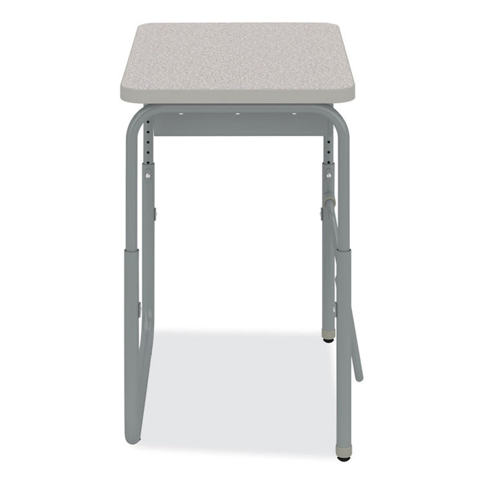 AlphaBetter 2.0 Height-Adjustable Student Desk with Pendulum Bar and Book Box, 27.75" x 19.75" x 22" to 30", Pebble Gray