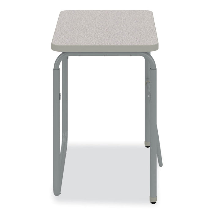 AlphaBetter 2.0 Height-Adjustable Student Desk with Pendulum Bar, 27.75" x 19.75" x 29" to 43", Pebble Gray