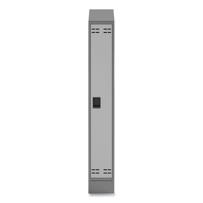Single Sloped Metal Locker Hood Addition, 12w x 18d x 6h, Gray