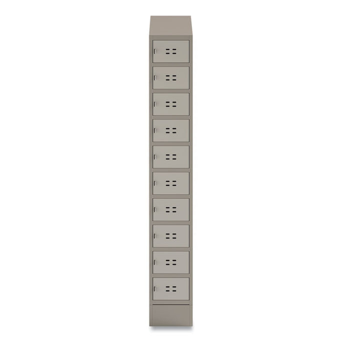 Single Sloped Metal Locker Hood Addition, 12w x 18d x 6h, Tan