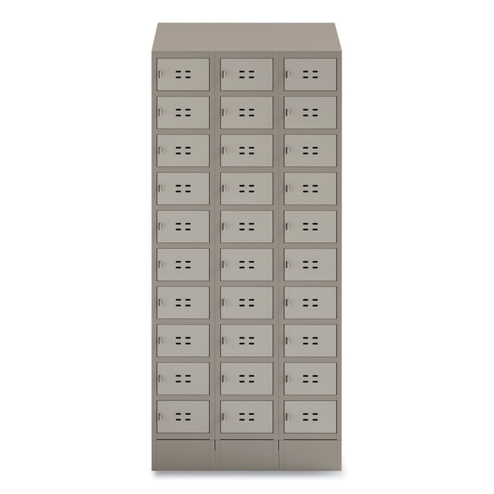 Triple Continuous Metal Locker Base Addition, 35w x 16d x 5.75h, Tan