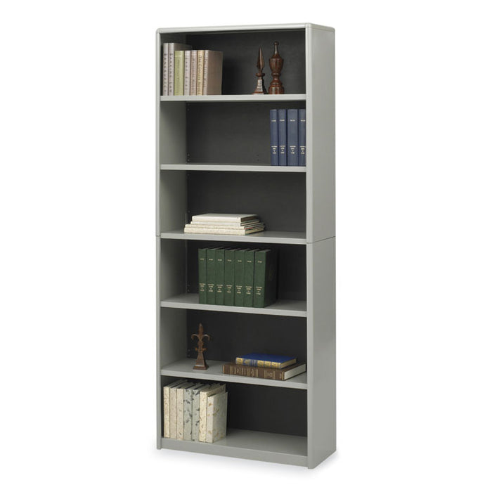 ValueMate Economy Bookcase, Six-Shelf, 31.75w x 13.5d x 80h, Gray