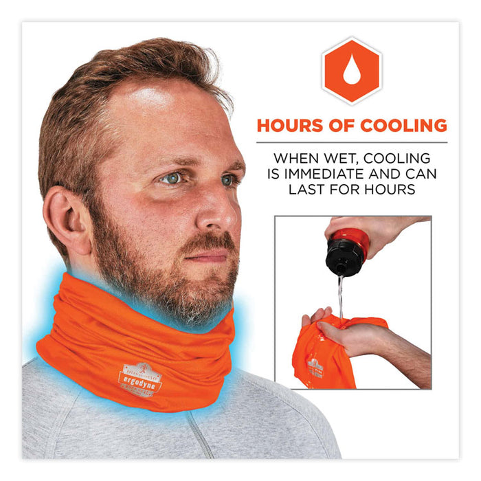Chill-Its 6487 Cooling Performance Knit Multi-Band, Polyester/Spandex, One Size Fits Most, Hi-Vis Orange
