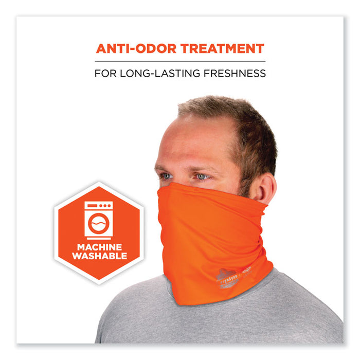 Chill-Its 6489 2-Layer Cooling Performance Knit Multi-Band, Polyester/Spandex, Small/Medium, Hi-Vis Orange