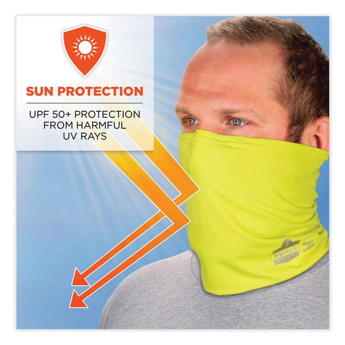 Chill-Its 6489 2-Layer Cooling Performance Knit Multi-Band, Polyester/Spandex, 2X-Large/3X-Large, Hi-Vis Lime