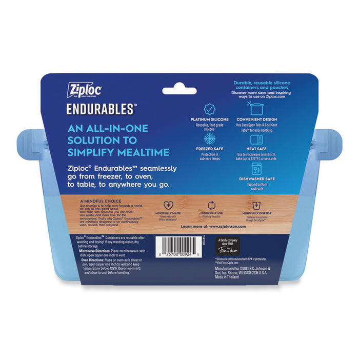 Endurables Resusable Silicone Container, 4 Cups, 5.4 x 4.5 x 8.4, Clear, 4/Carton
