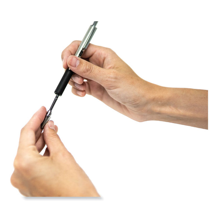 F-402 Ballpoint Pen, Retractable, Fine 0.7 mm, Blue Ink, Stainless Steel/Blue Barrel, 2/Pack