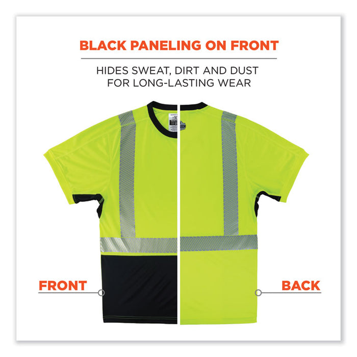 GloWear 8283BK Class 2 Lightweight Performance Hi-Vis T-Shirt, Small, Lime