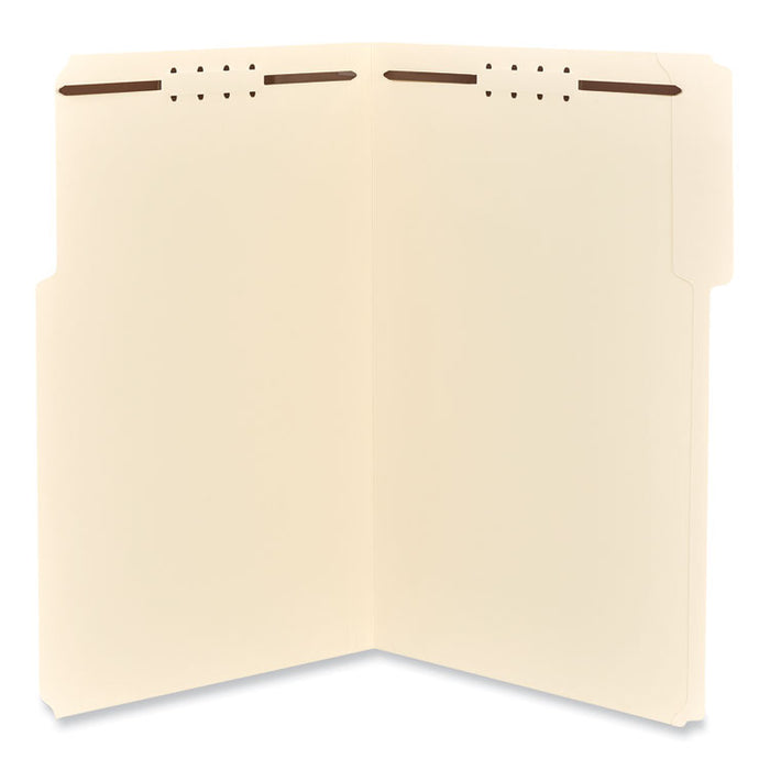 Reinforced Top Tab Fastener Folders, 1/3-Cut Tab: Assorted, Expands 0.75", 2 Fasteners, Legal Size, Manila, 50/Box