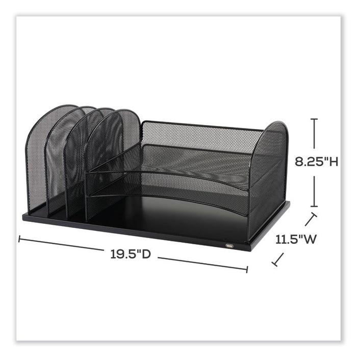 Powered Onyx Three Horizontal and Three Upright Sections, Letter Size Files, 19.5 x 11.5 x 8.25