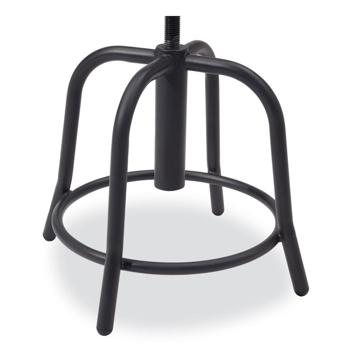 6800 Series Height Adjustable Metal Seat Swivel Stool, Supports Up to 300 lb, 18" to 24" Seat Height, Black Seat/Base