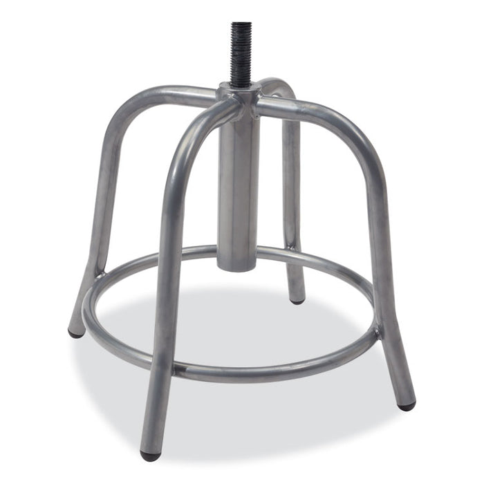 6800 Series Height Adjustable Metal Seat Swivel Stool, Supports Up to 300 lb, 18" to 24" Seat Height, Black Seat, Gray Base