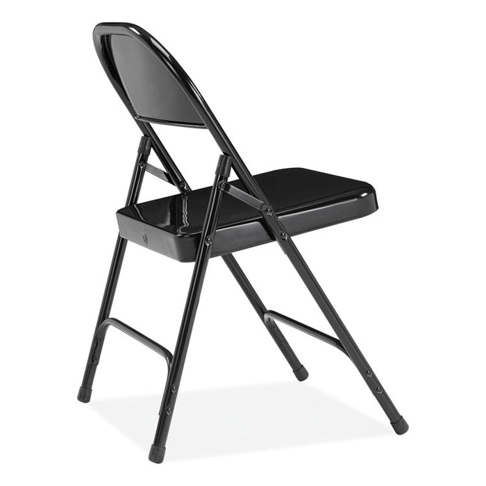 50 Series All-Steel Folding Chair, Supports Up to 500 lb, 16.75" Seat Height, Black Seat, Black Back, Black Base, 4/Carton