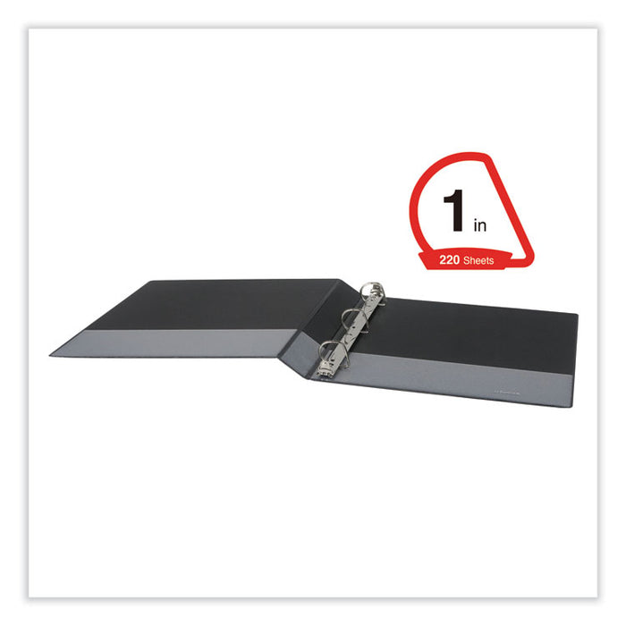 Slant D-Ring View Binder, 3 Rings, 1" Capacity, 11 x 8.5, Black, 12/Carton