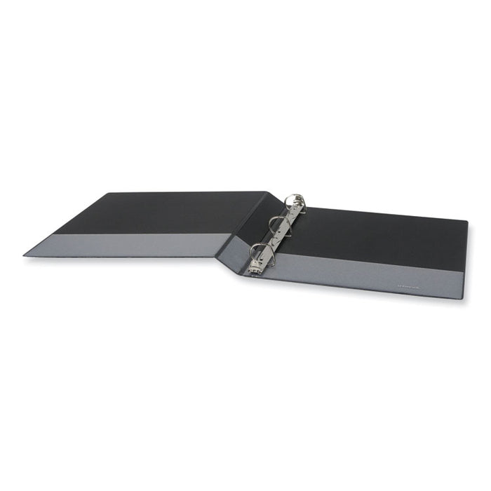 Slant D-Ring View Binder, 3 Rings, 1" Capacity, 11 x 8.5, Black, 12/Carton
