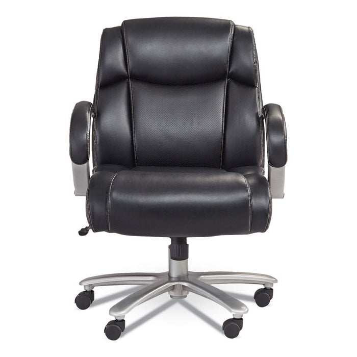 Lineage Big and Tall Mid Back Task Chair 24.5" Back, Supports 350 lb, 19.5" to 23.25" Seat Height, Black Seat, Chrome Base