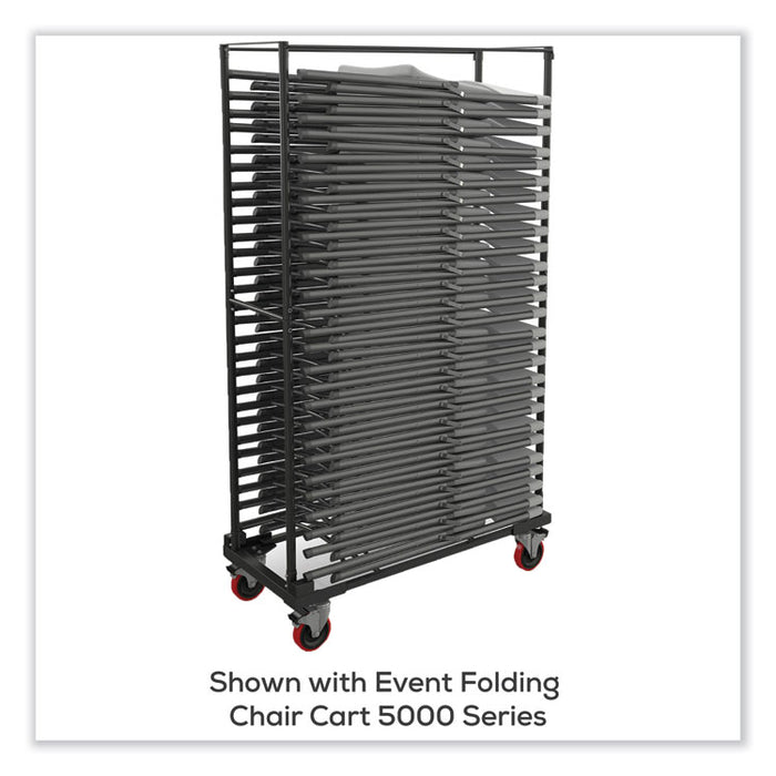 Event Folding Chair 5000 Series, Supports Up to 225 lb, 18" Seat Height, White Seat, White Back, 4/Carton