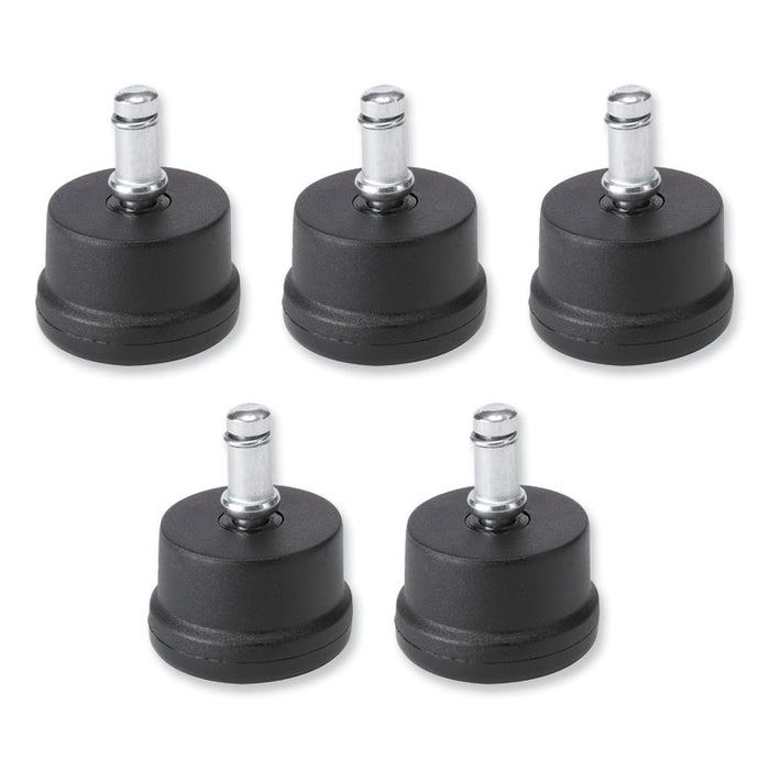 Task Master Nylon Glides, Grip Ring Stem, 2" x 1.38" Glide, Black, 5/Set