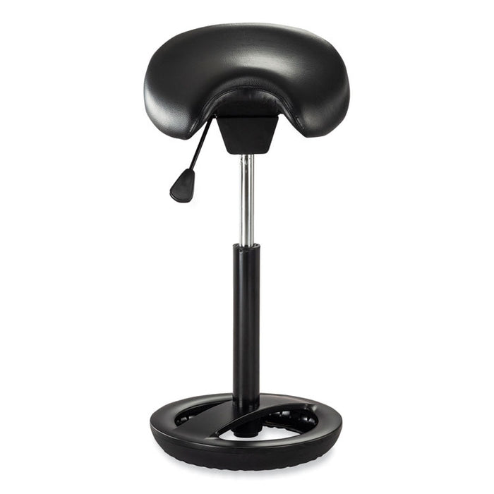 Twixt Extended-Height Saddle Seat Stool, Backless, Supports Up to 300 lb, 22.9" to 32.7" Seat Height, Black Seat