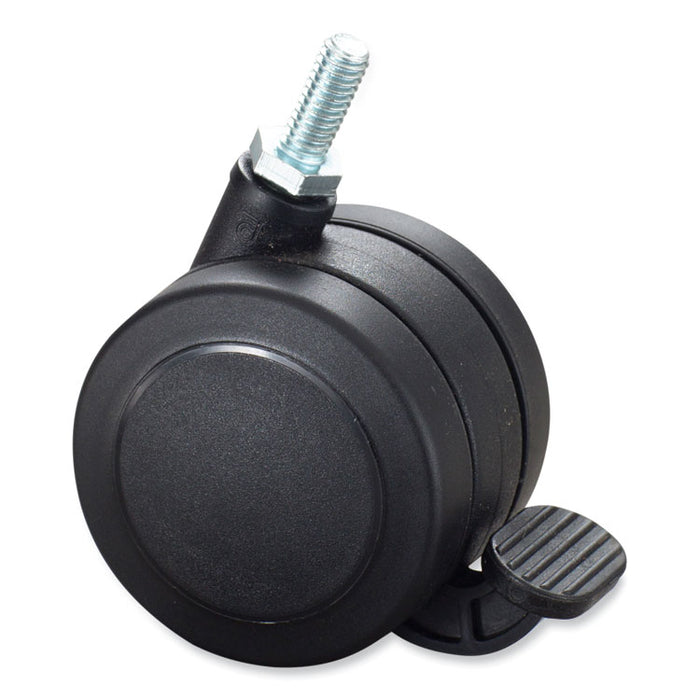 Hard Floor Casters for AlphaBetter Desks, 2.5" Wheel, Black, 4/Set