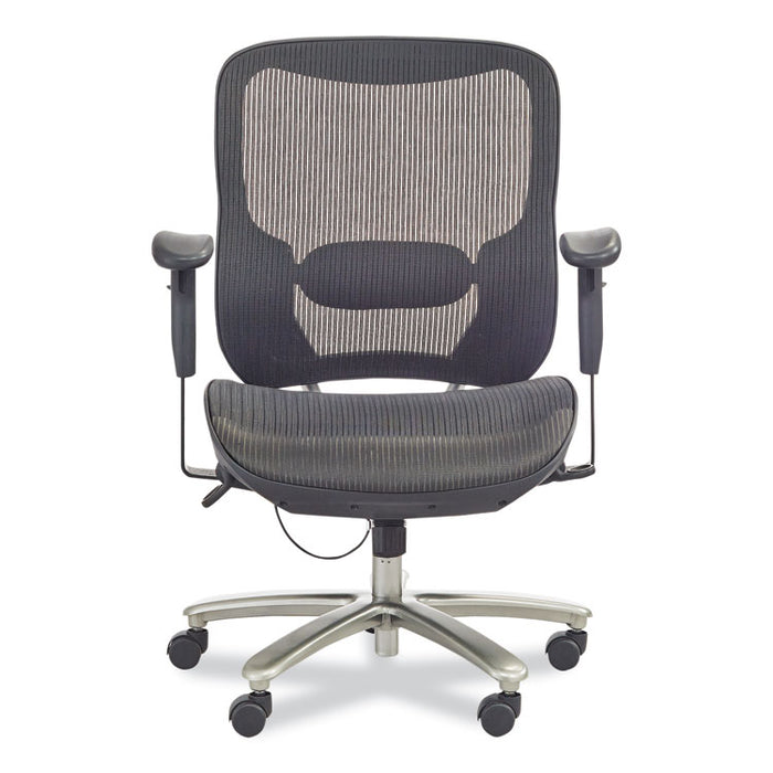Lineage Big and Tall All-Mesh Task Chair, Supports Up to 400 lb, 19.5" to 23.25" Seat Height, Black Seat, Chrome Base