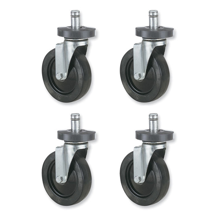Caster Kit for Safco Task Master Industrial Shelving Units, Black, 4/Set (2 Locking)